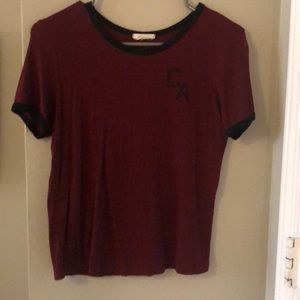 faded red CA shirt